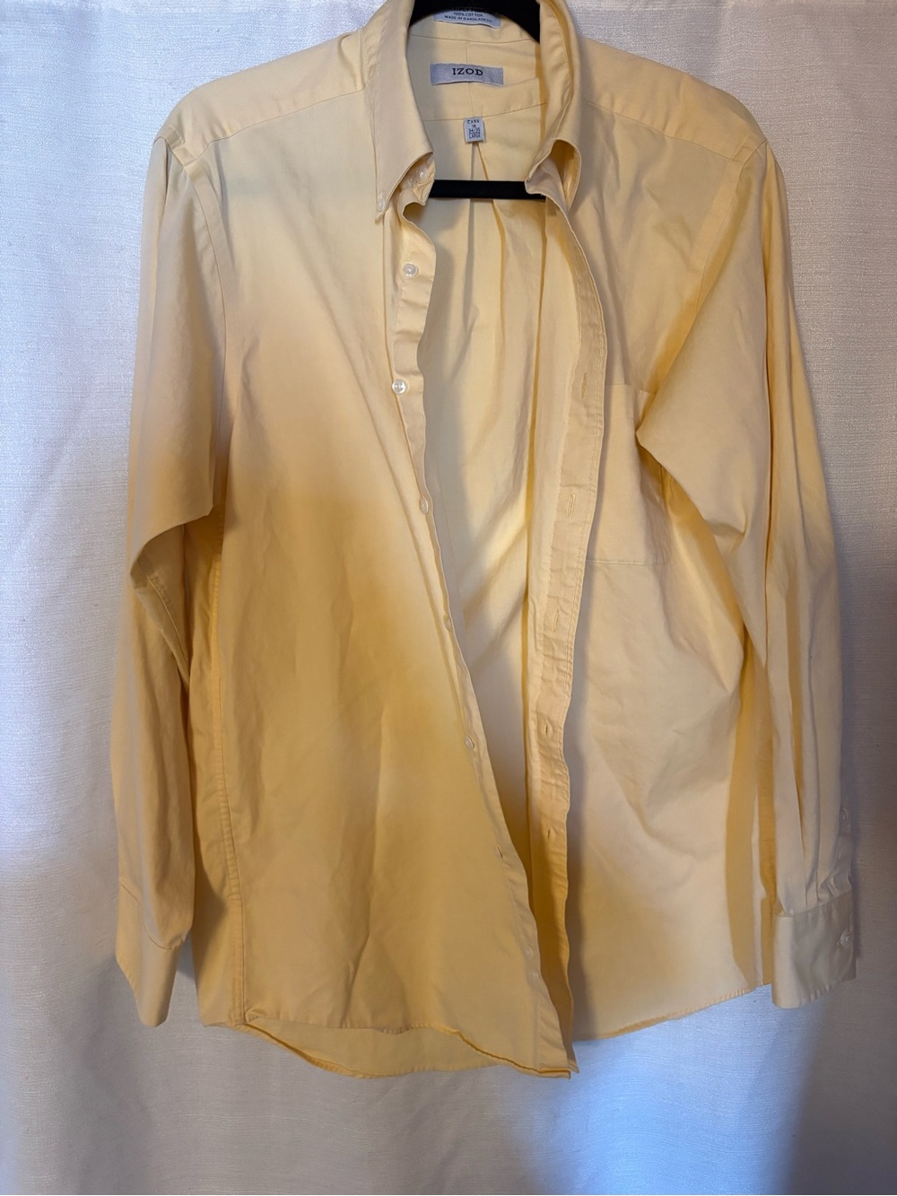 Izod Butter Yellow Button Down Layering Shirt